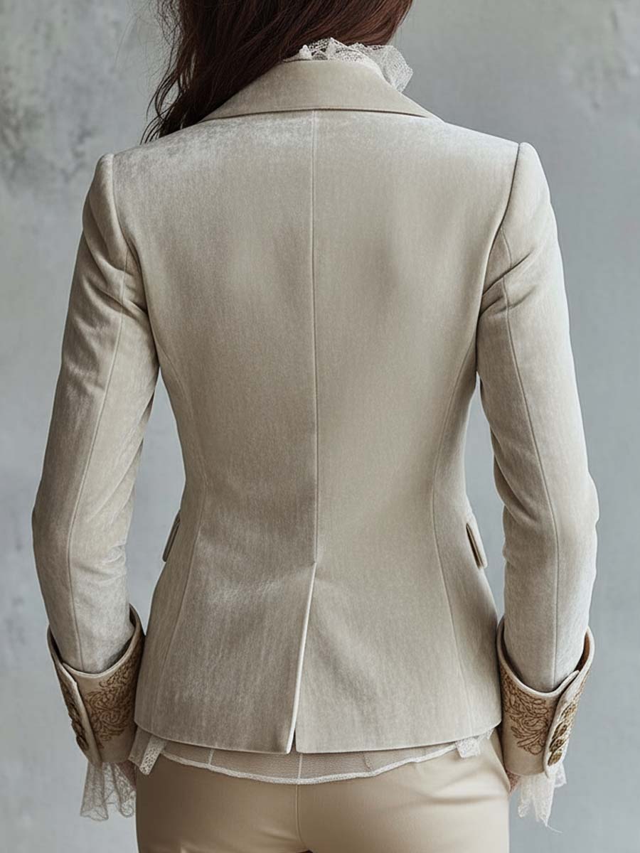 Constance | Ivoor Geborduurde Blazer