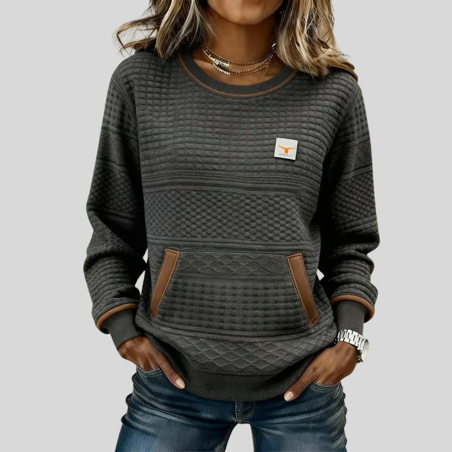 Cloé | Gewatteerde Sweater met Ronde Hals