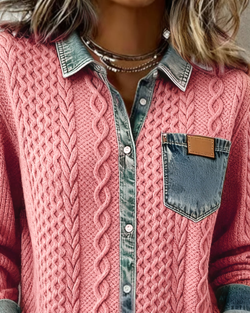 Clara | Gebreide Blouse met Kabelpatroon