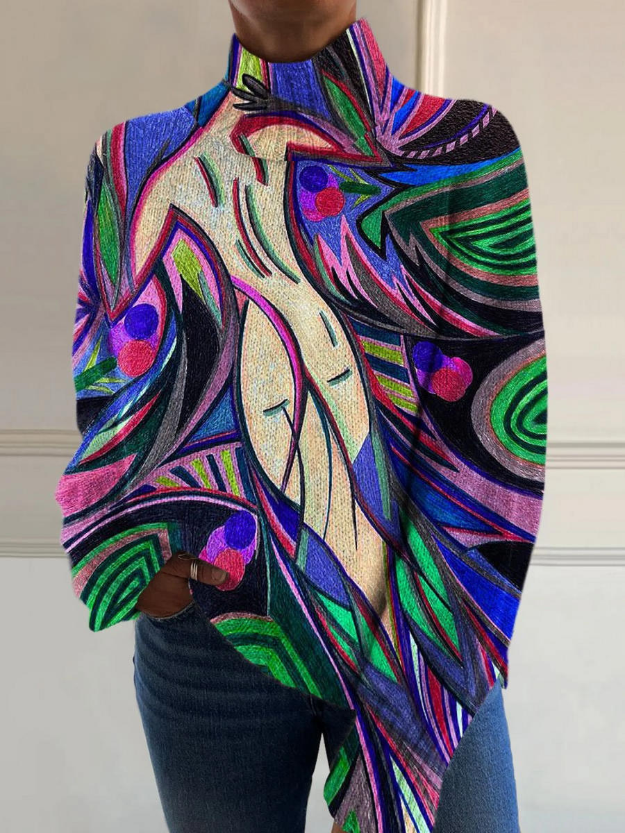Mirjam retro coltrui met abstracte print