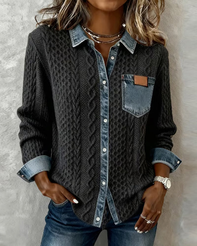 Clara | Gebreide Blouse met Kabelpatroon