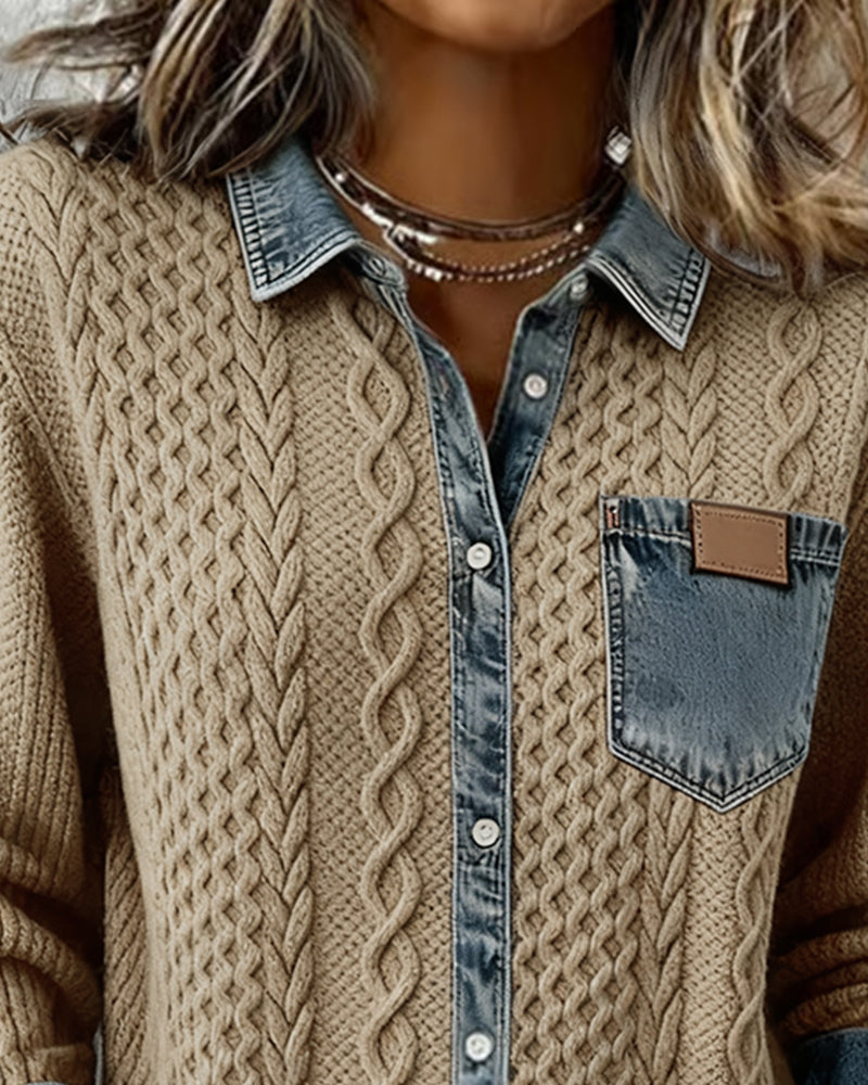 Clara | Gebreide Blouse met Kabelpatroon