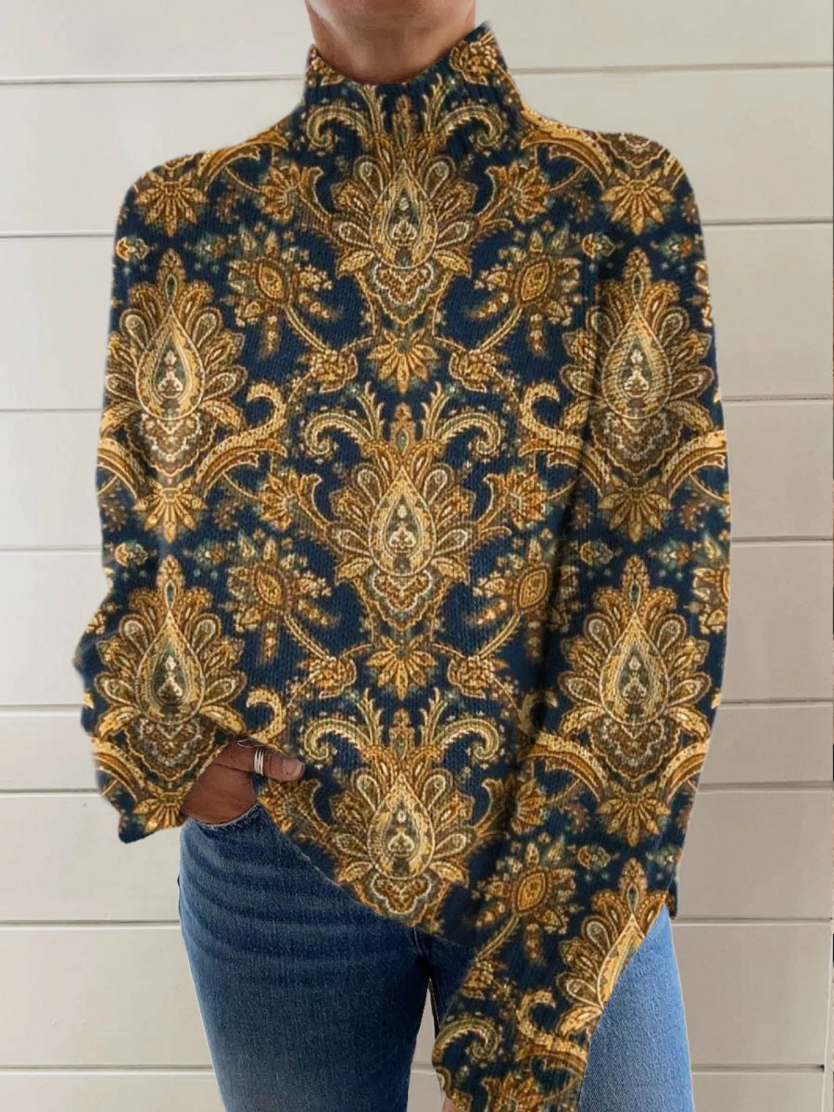 Bonita vintage coltrui met bloemenkunst