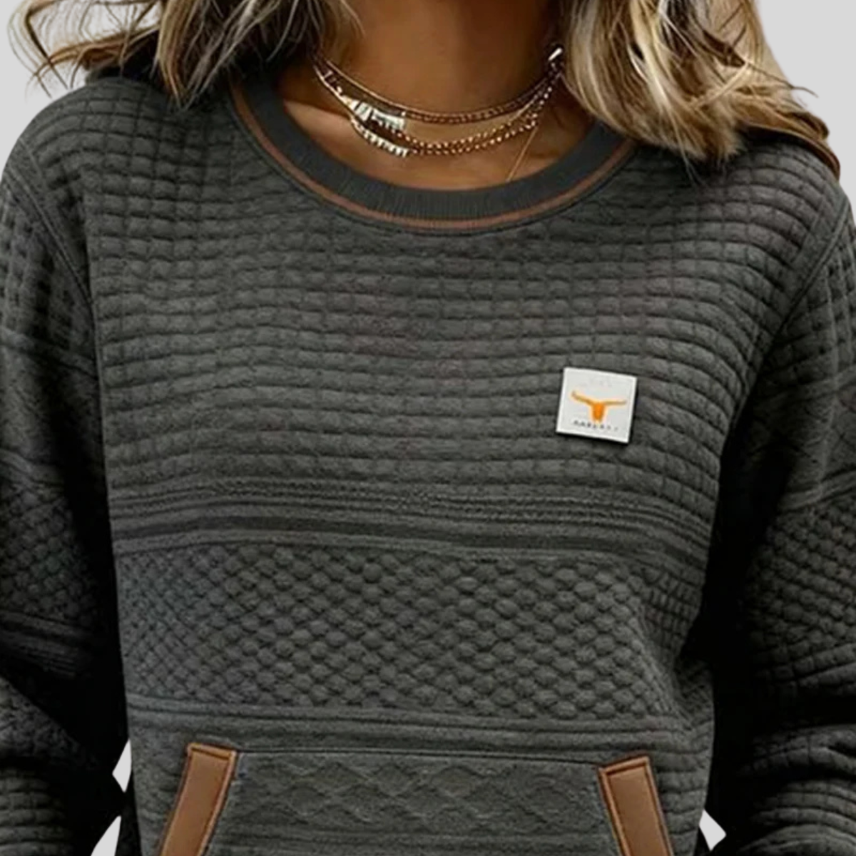 Cloé | Gewatteerde Sweater met Ronde Hals