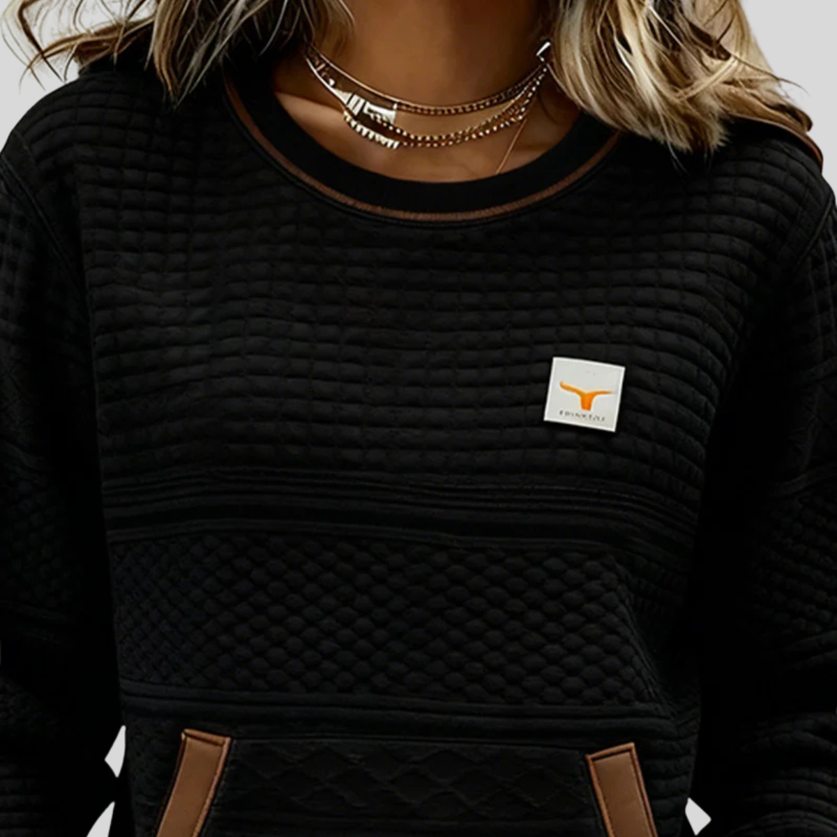 Cloé | Gewatteerde Sweater met Ronde Hals