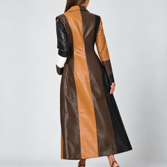 Mara™ | Elegante Lange Jas Met Patchwork