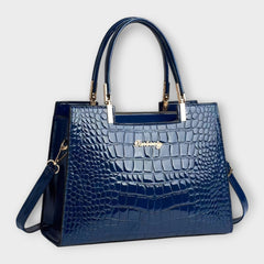 Maison Verdelle - Handtas met glanzend krokodillenleerpatroon