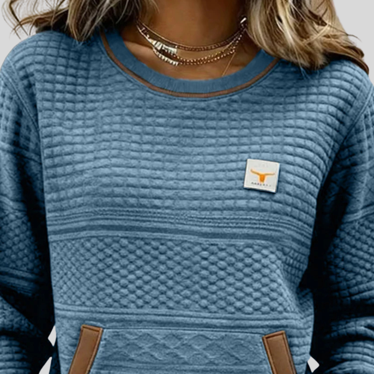 Cloé | Gewatteerde Sweater met Ronde Hals