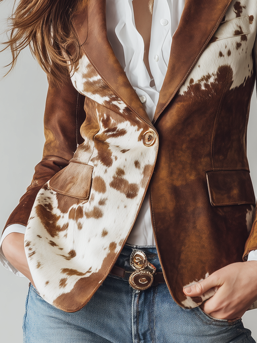 Agathe | Vintage Geprinte Eco-Verantwoorde Blazer