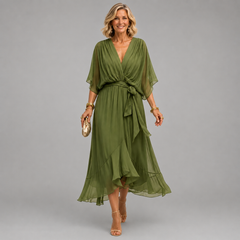 Monica™ | Elegant V-Neck Dress