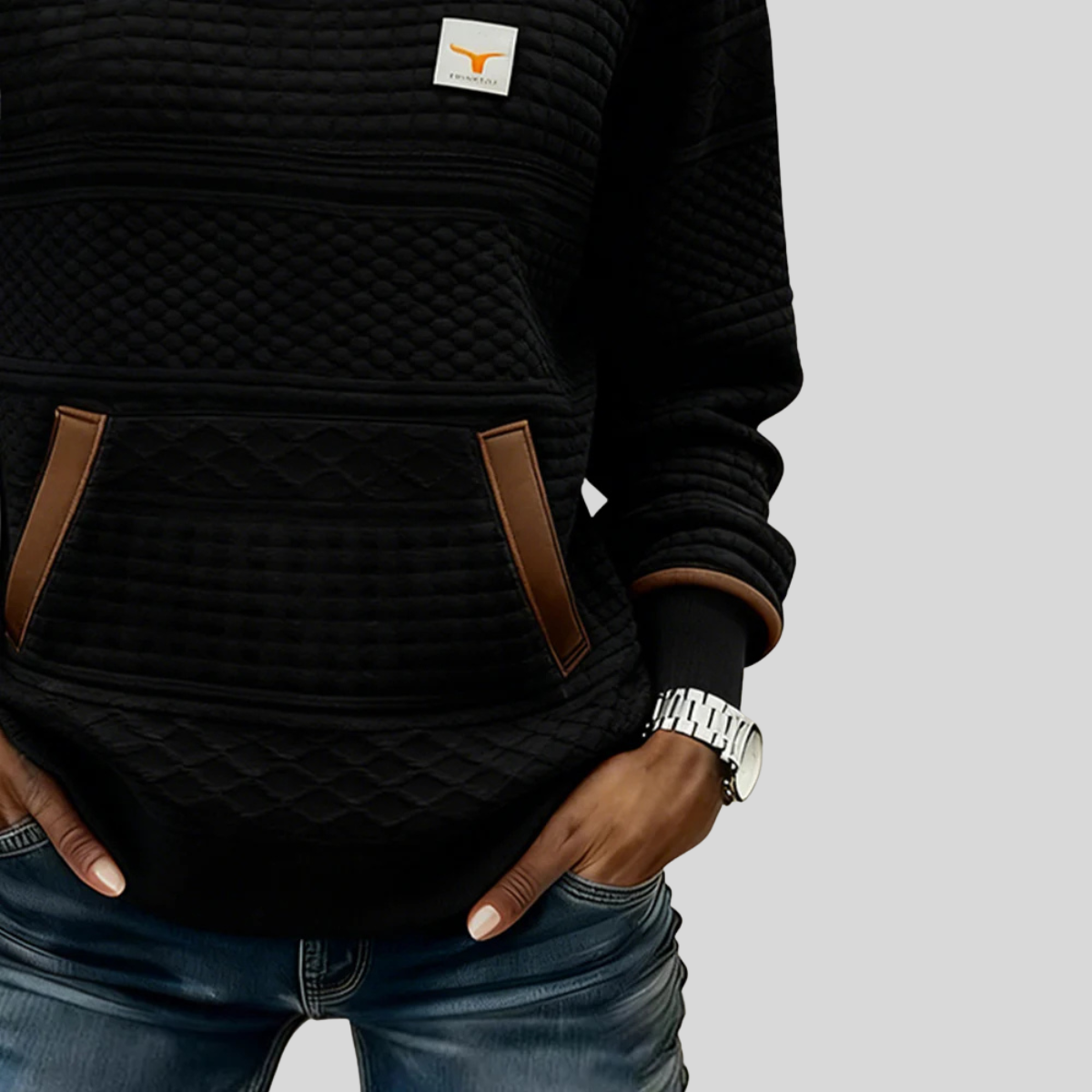 Cloé | Gewatteerde Sweater met Ronde Hals
