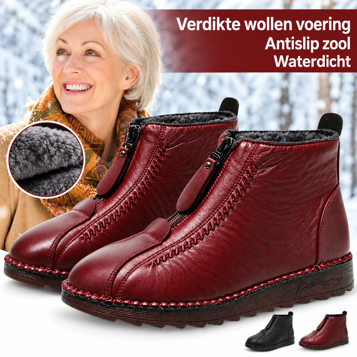 Florence™ | Orthopedische Leren Enkellaarsjes Met Rits