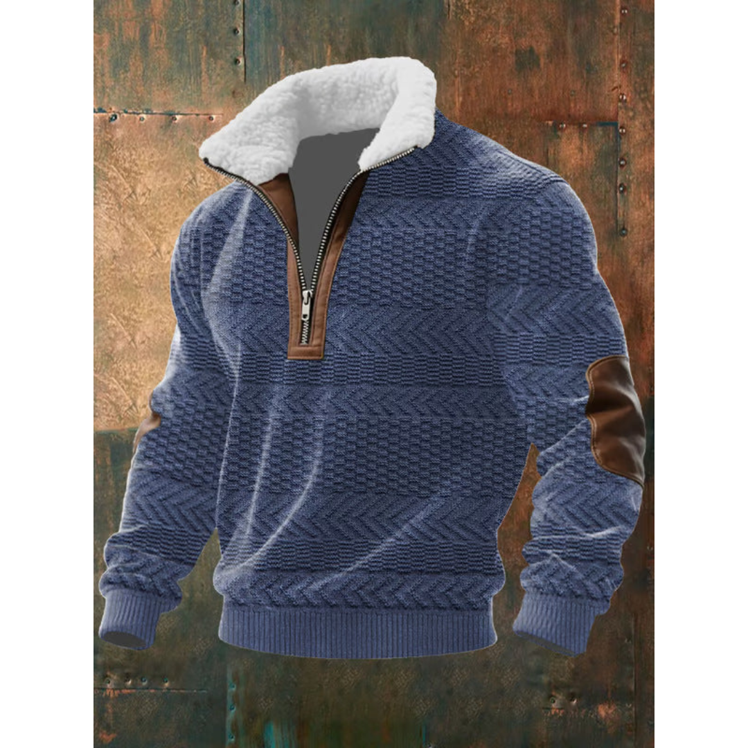 Ettiene | Fleece coltrui met rits en hoge kraag