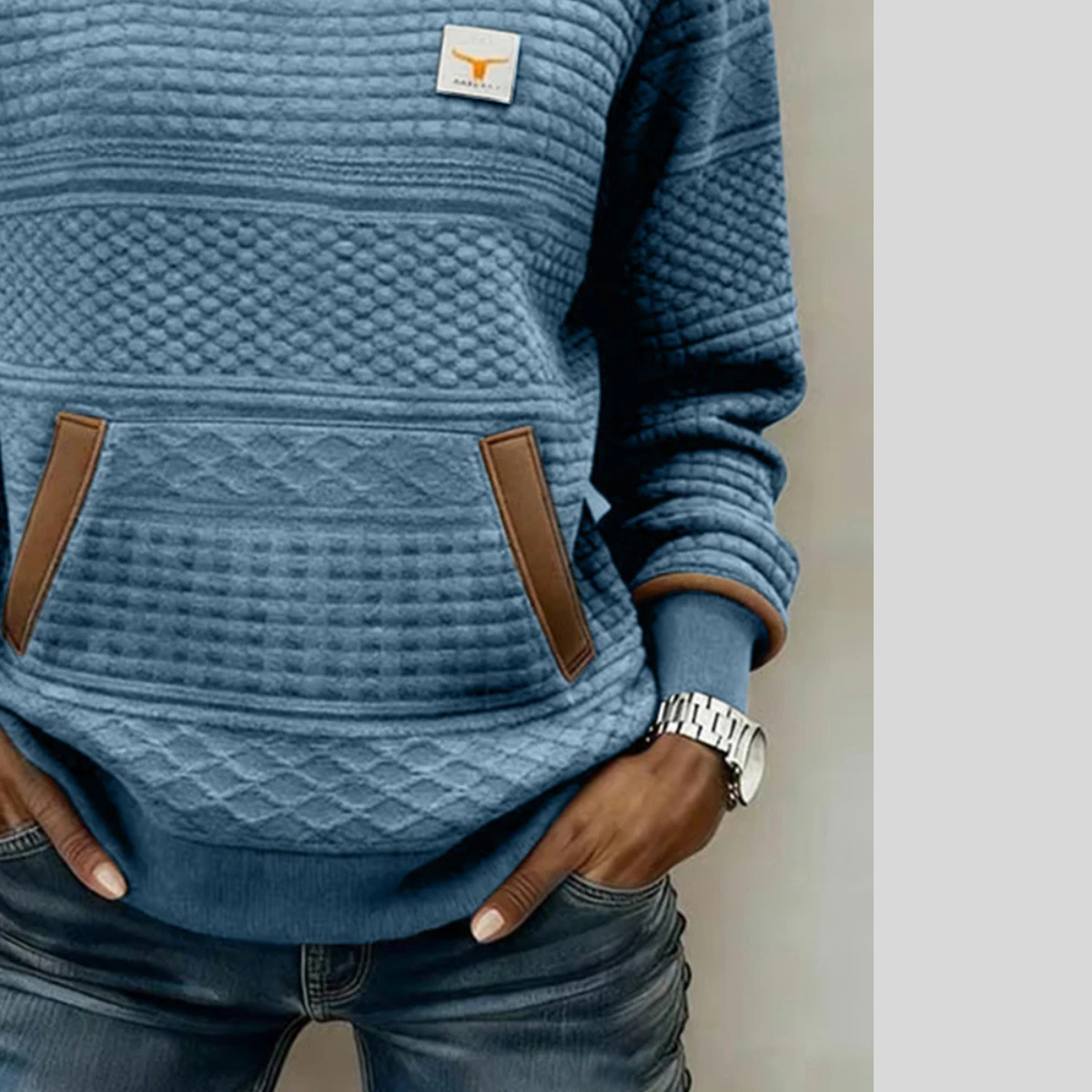 Cloé | Gewatteerde Sweater met Ronde Hals