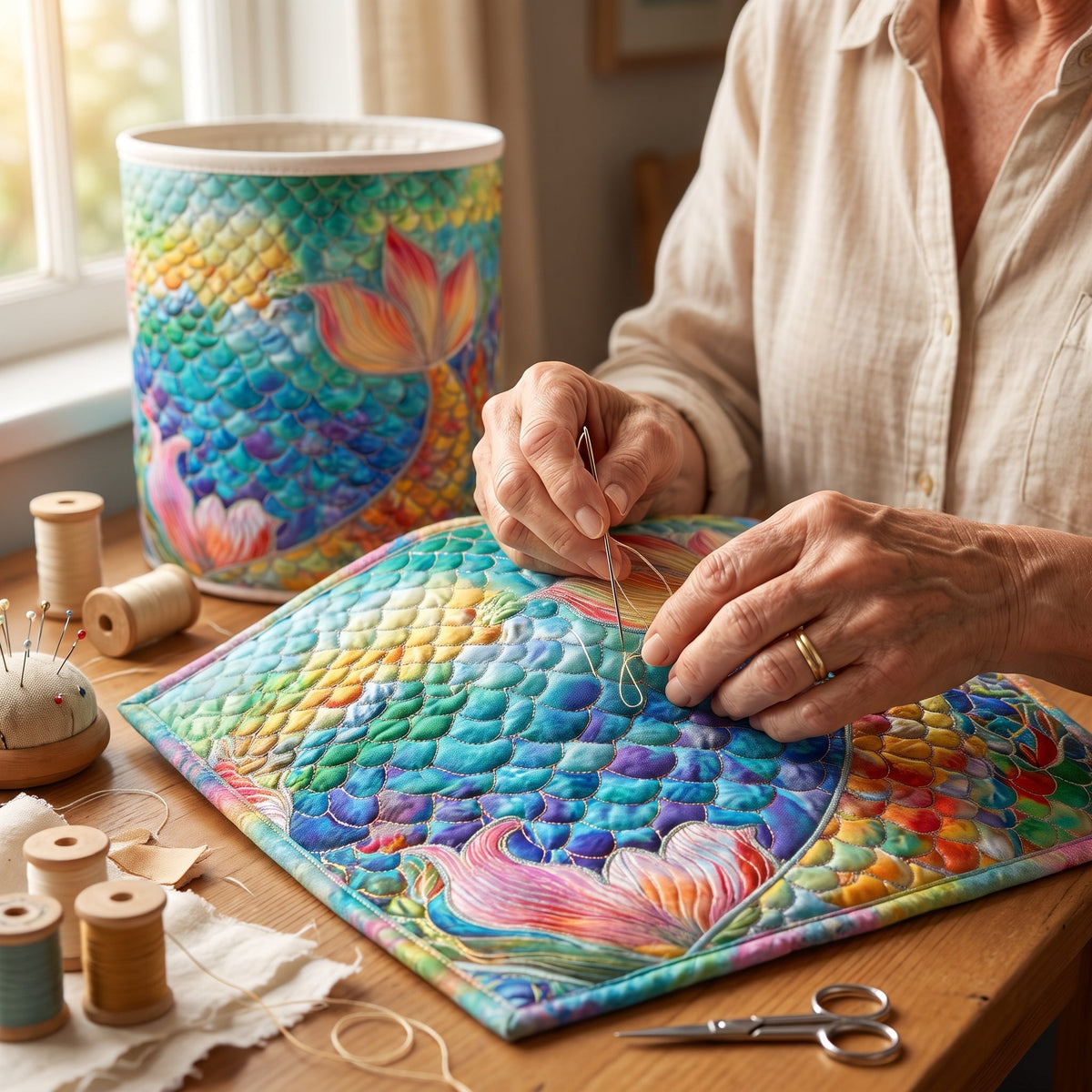 Marine Sparkle / Gequilted Mand