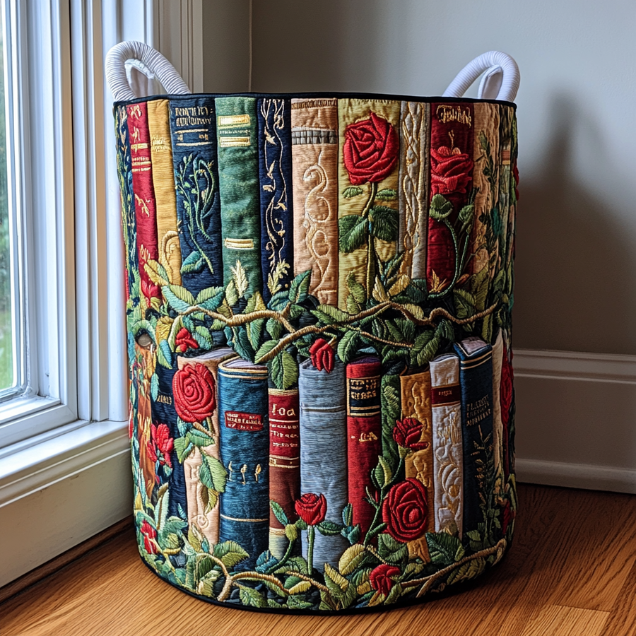 Boeken in het Bos / Gequilt Mand