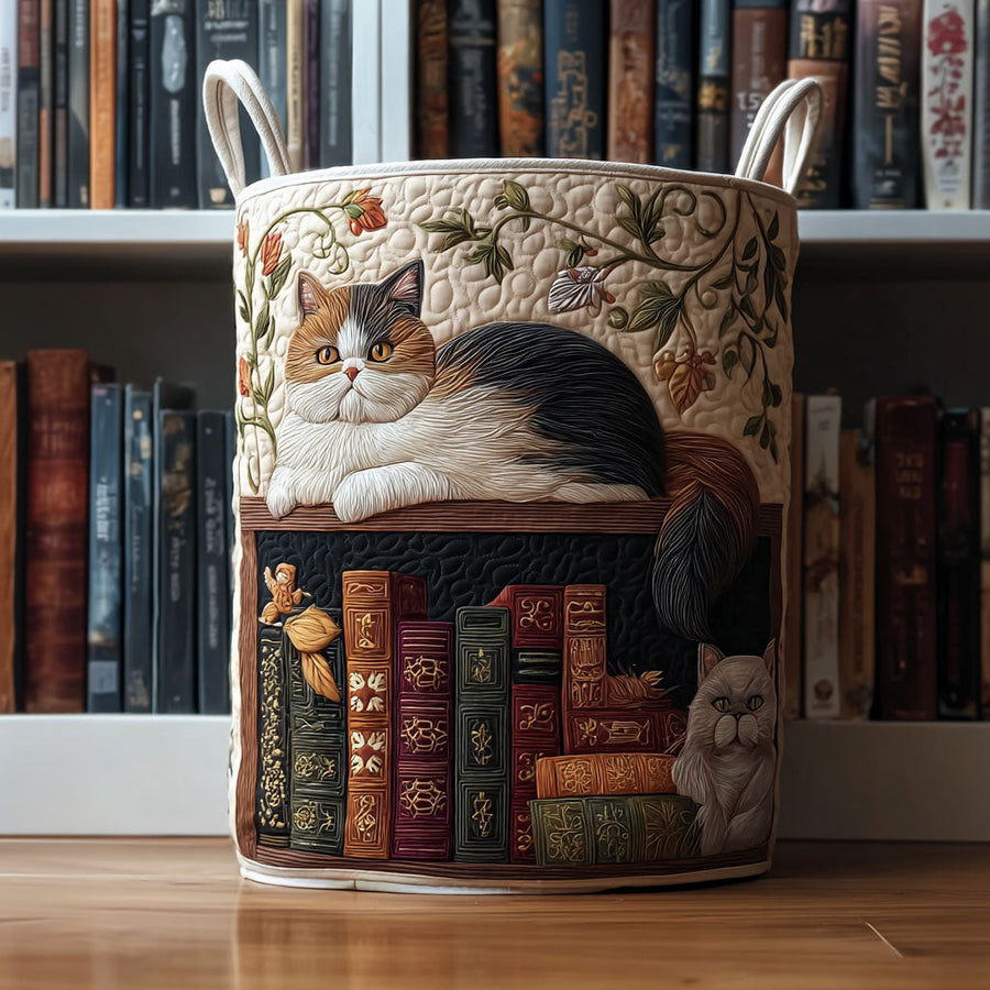 Kat Bibliotheek / Gequilt Mand