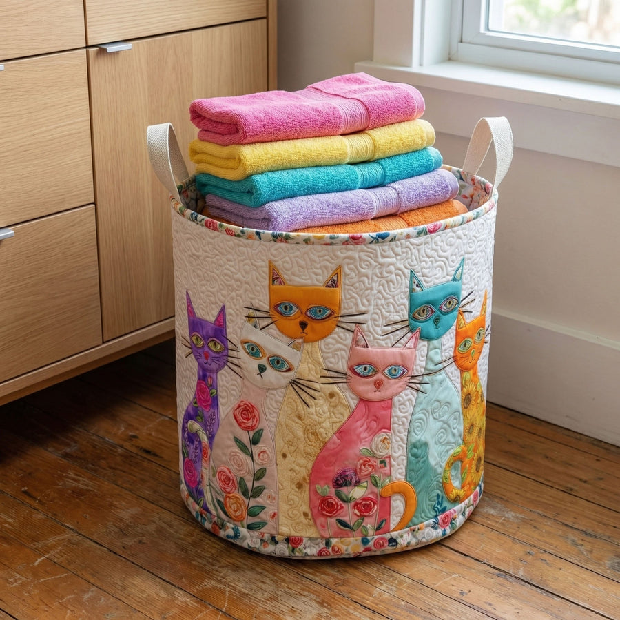 Vrolijke Kat Patch / Gequilt Mand