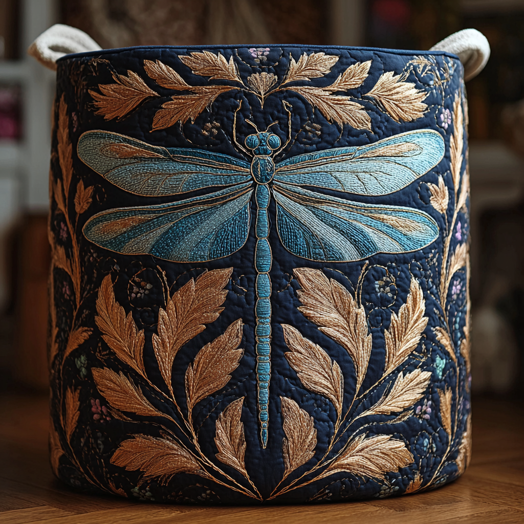 Kleurrijke Libelle / Gequilt Mand