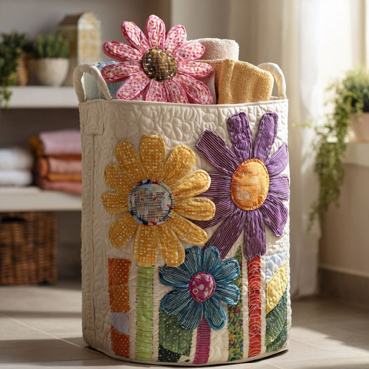 Vintage Bloemen / Gequilt Mand