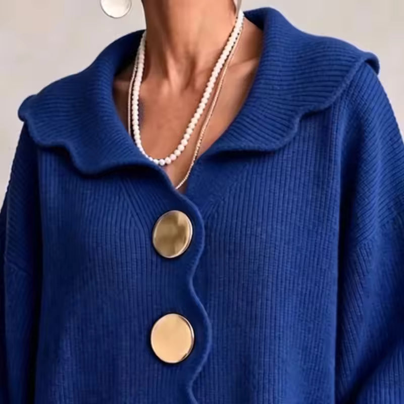Elara - Geribd Vest met Reverskraag