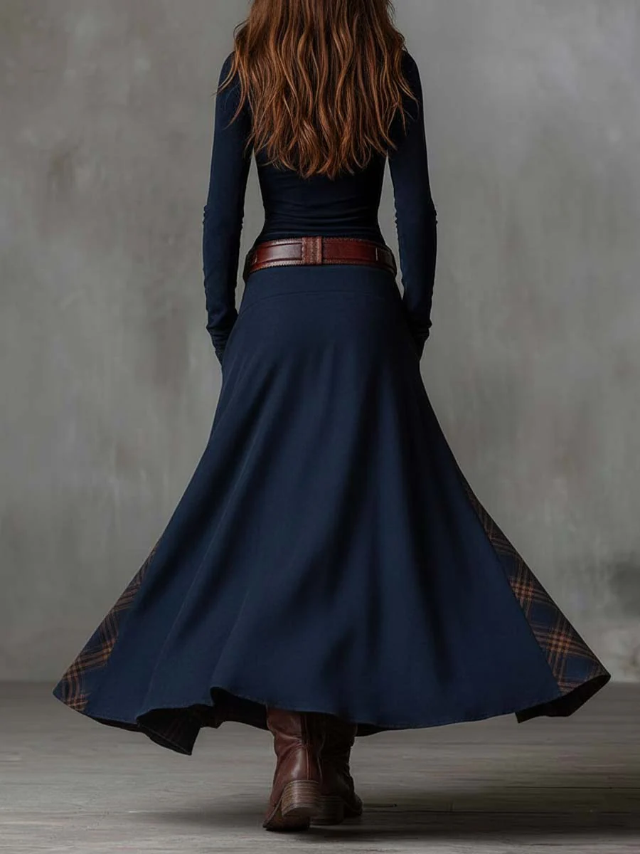 Elisa | Maxi Suede Jurk met Ceintuur