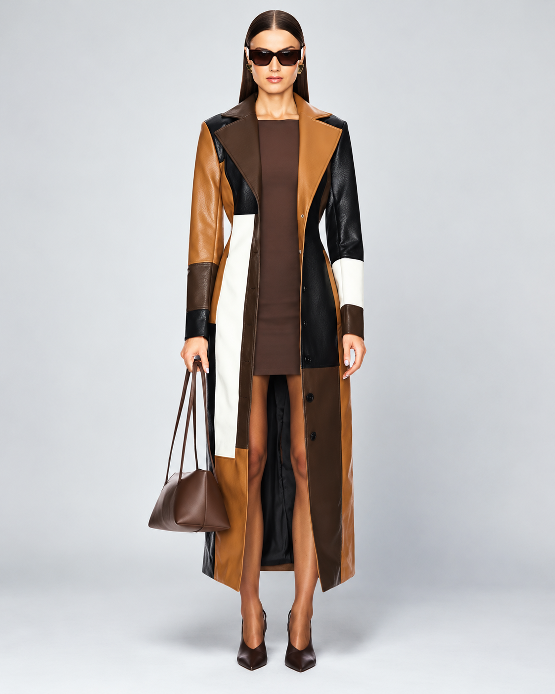 Mara™ | Elegante Lange Jas Met Patchwork