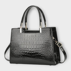 Maison Verdelle - Handtas met glanzend krokodillenleerpatroon