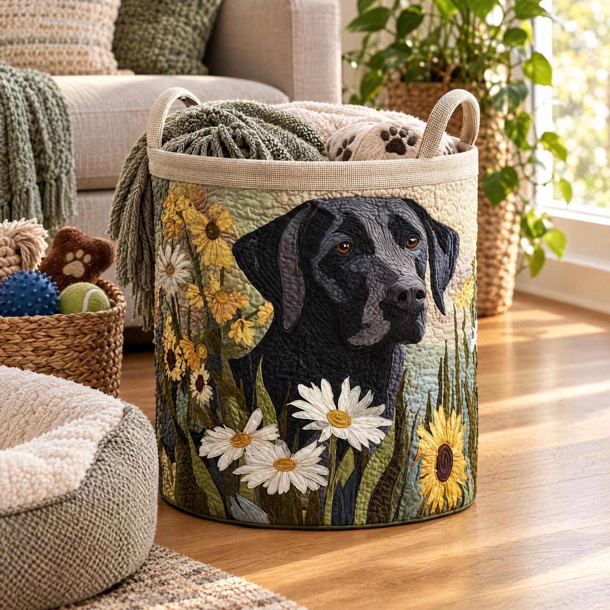 Floral Black Lab / Gequilte Mand