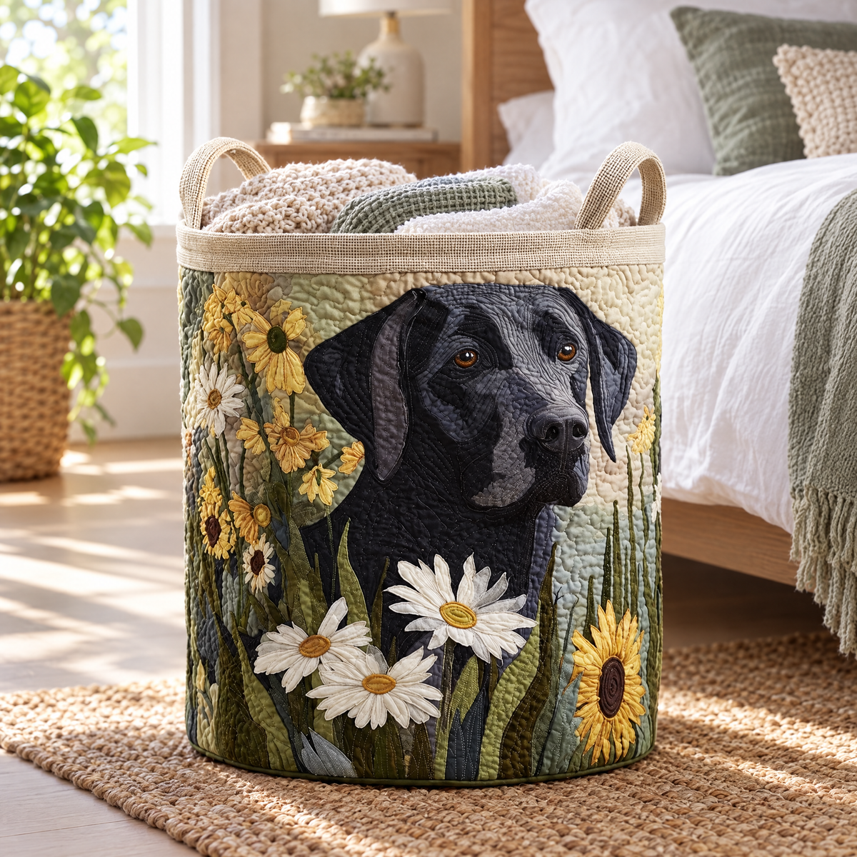 Floral Black Lab / Gequilte Mand