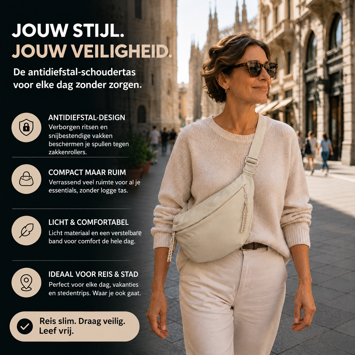 Elena schoudertas - antidiefstal voordelen