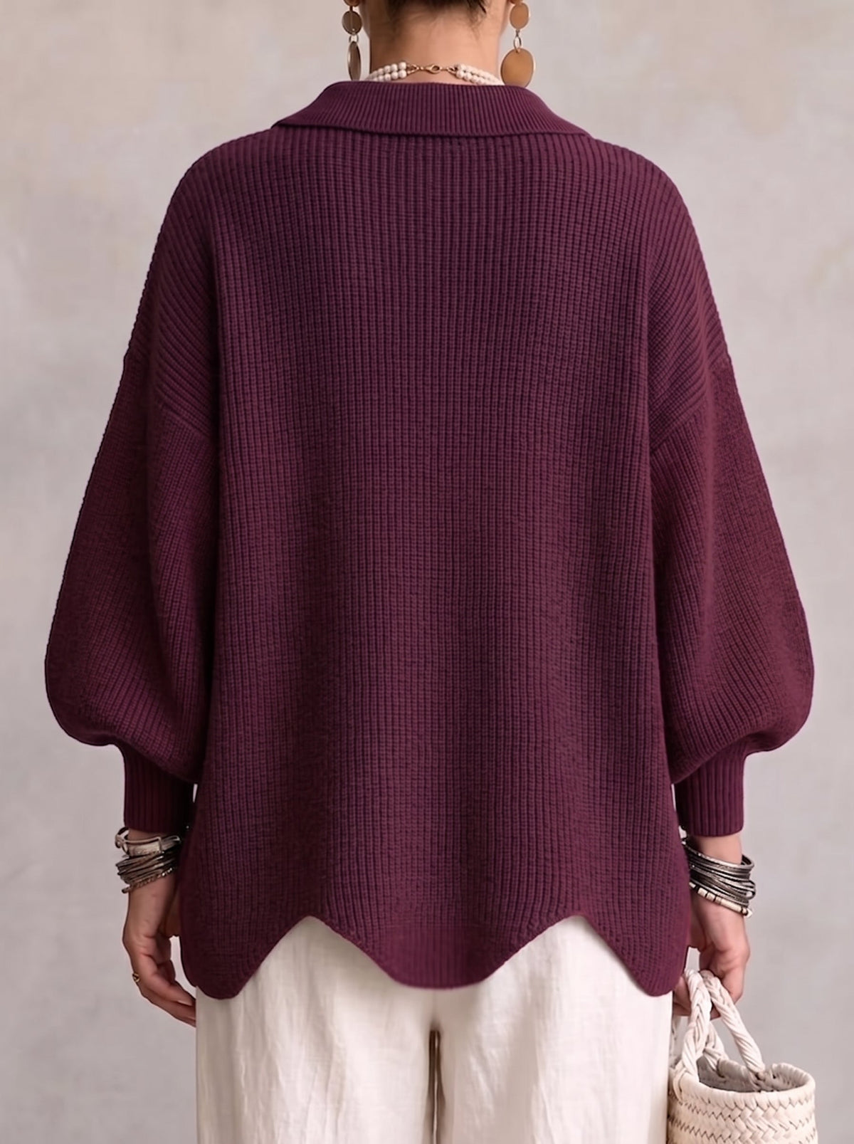 Karina - Oversized Grofgebreid Vest met Knopen