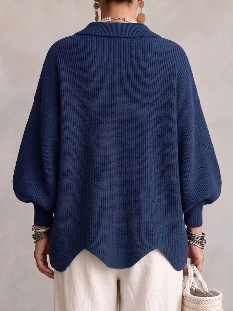 Karina - Oversized Grofgebreid Vest met Knopen