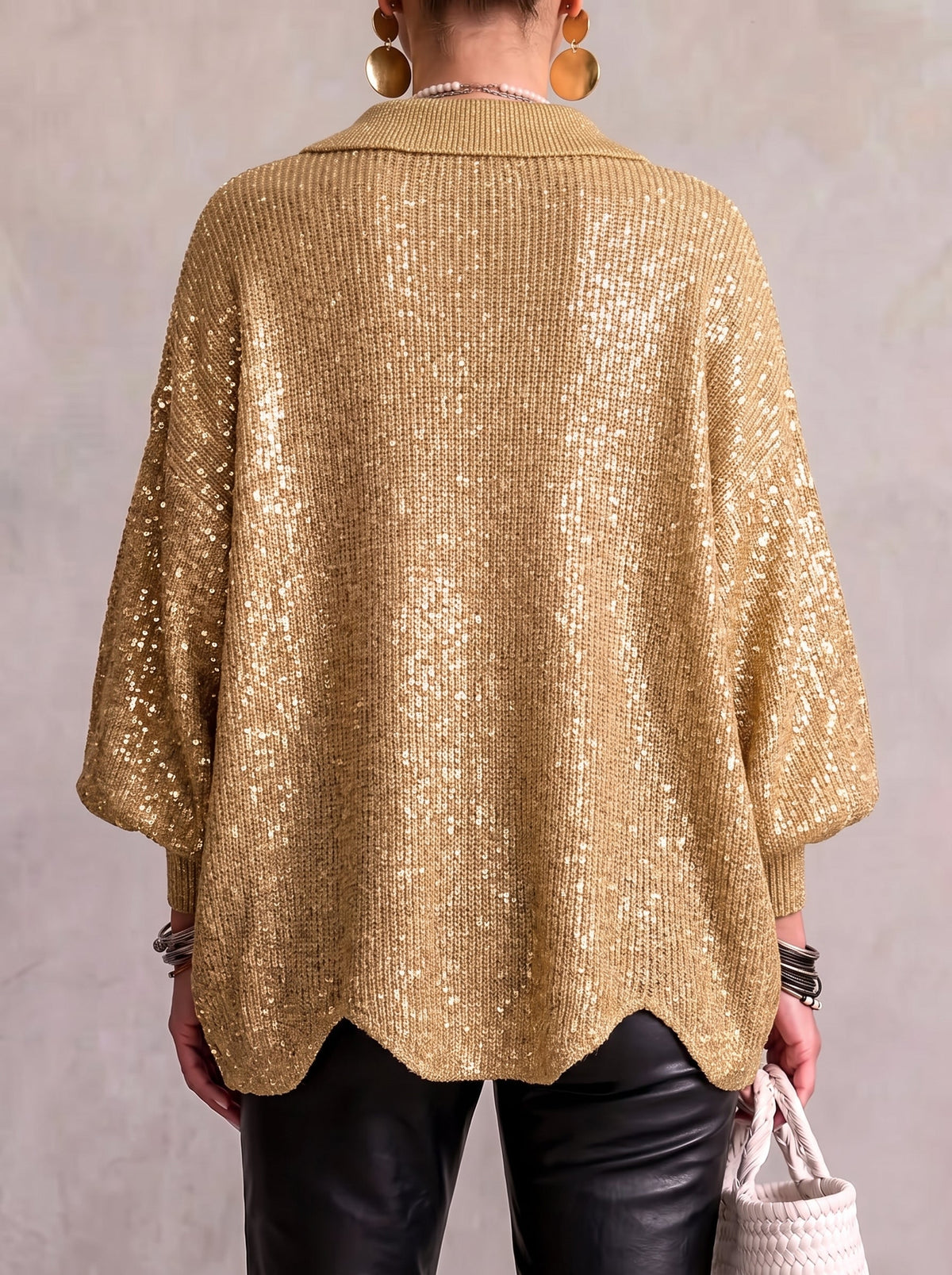 Karina - Oversized Grofgebreid Vest met Knopen