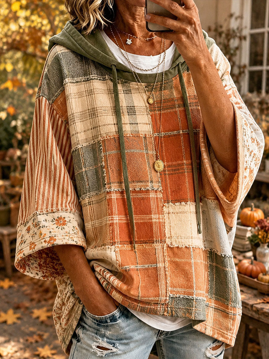 Ana | Herfst Patchwork Oversized Hoodie