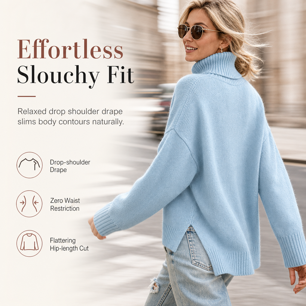 Oversized Geribde Coltrui voor Dames