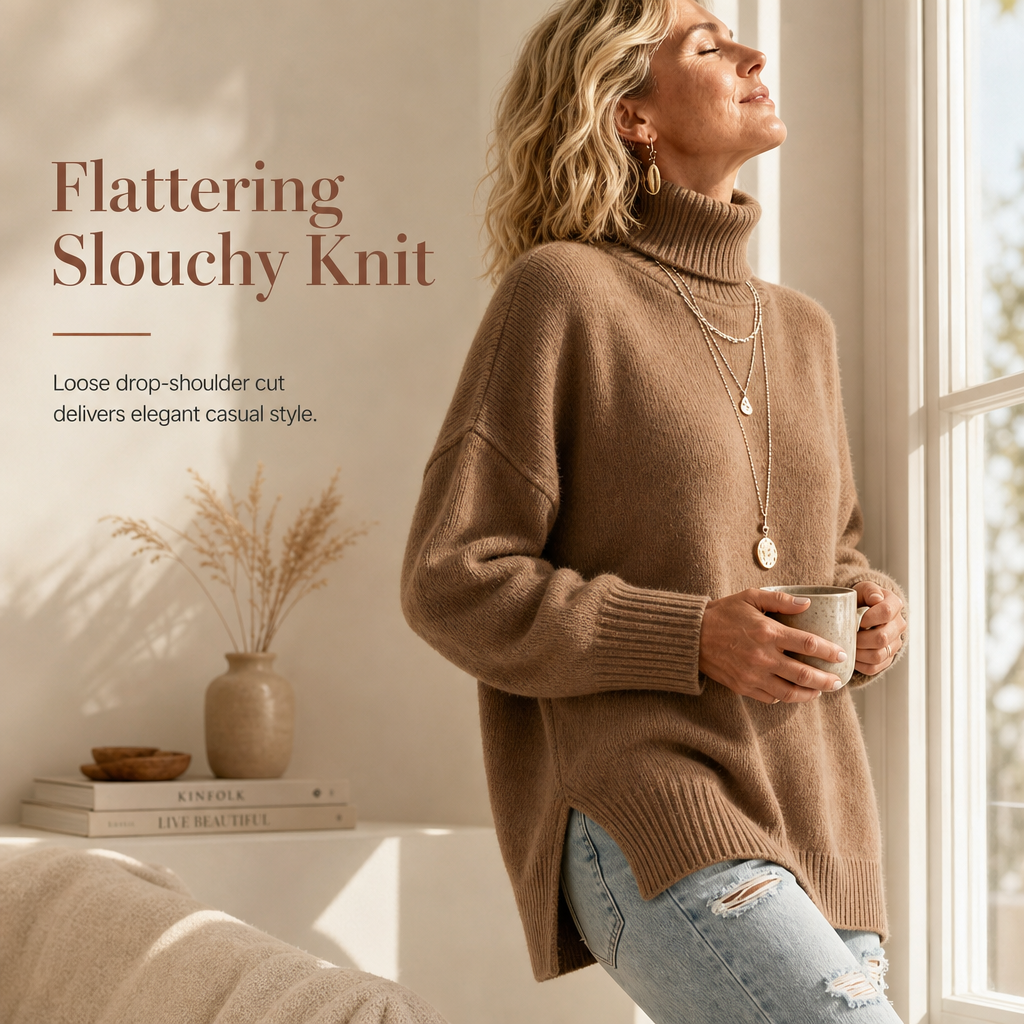 Oversized Geribde Coltrui voor Dames